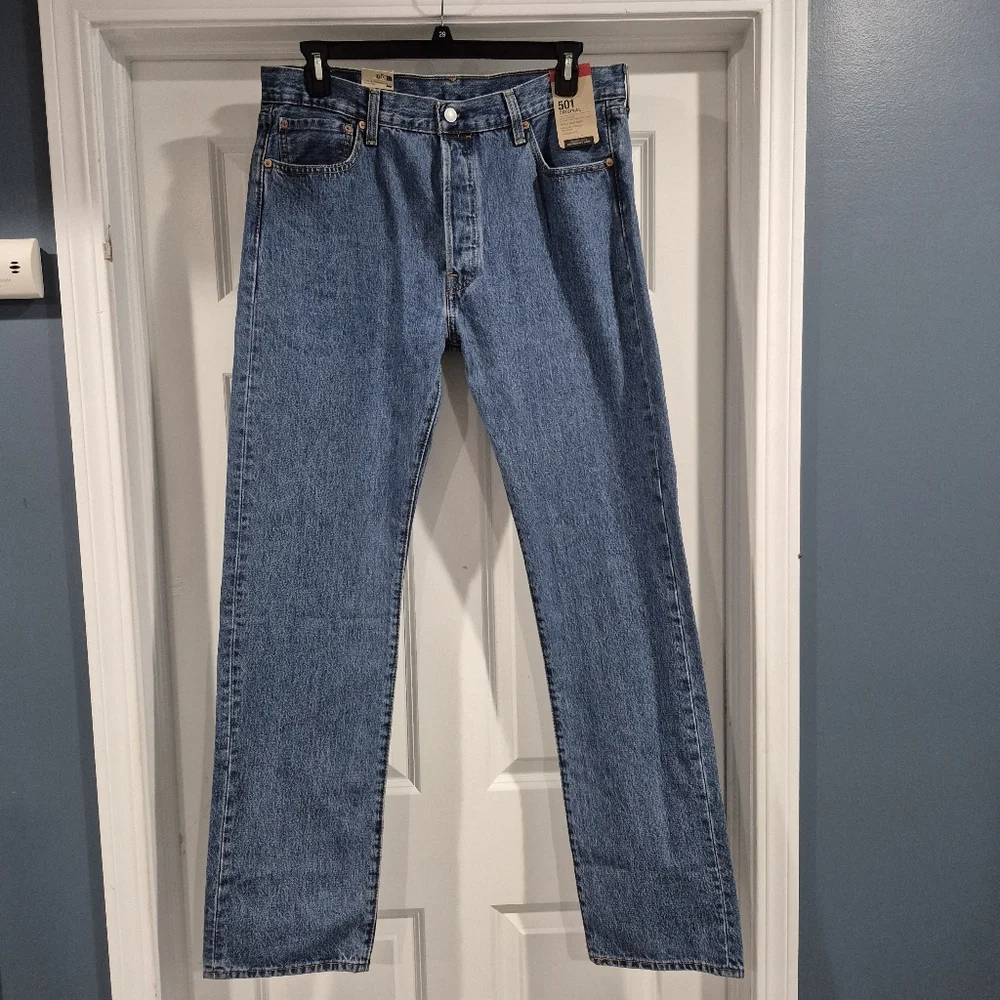 Levis 501 Jeans Mens 36x36 Blue 100%‎ Cotton Non Stretch NEW